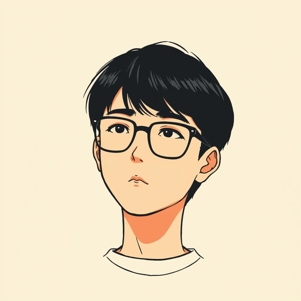 戴眼镜的男性的动漫风格头像