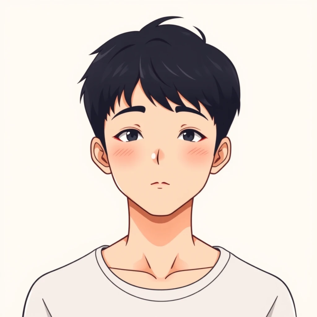 Anime-style profile picture of a man with short hair