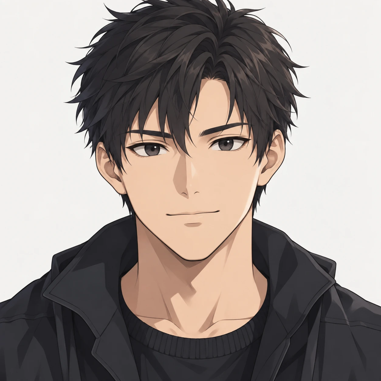 ショートヘアの男性のアニメ調プロフィールアイコン（アイソメトリック）