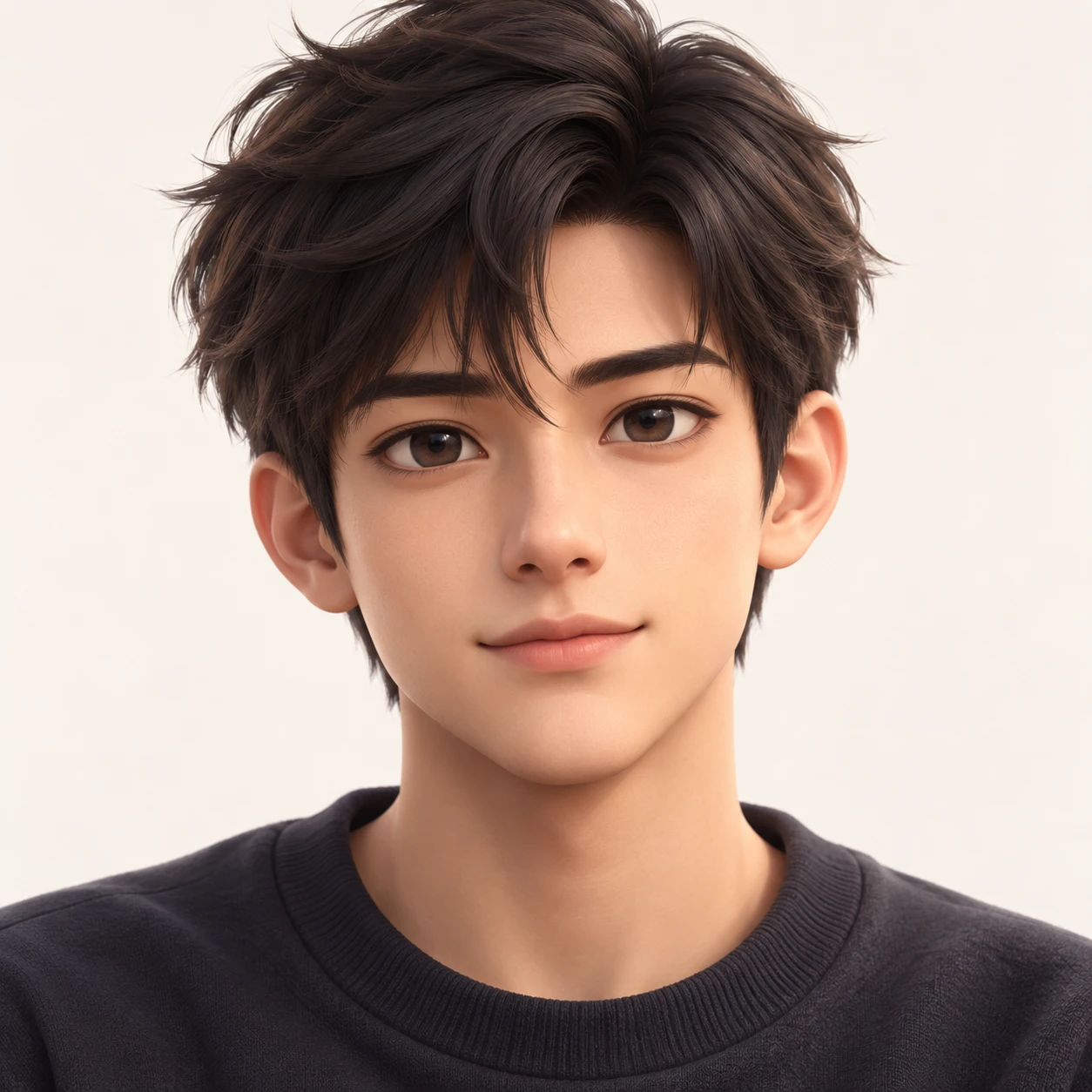 Anime-style profile picture of a man with short hair (soft 3D)