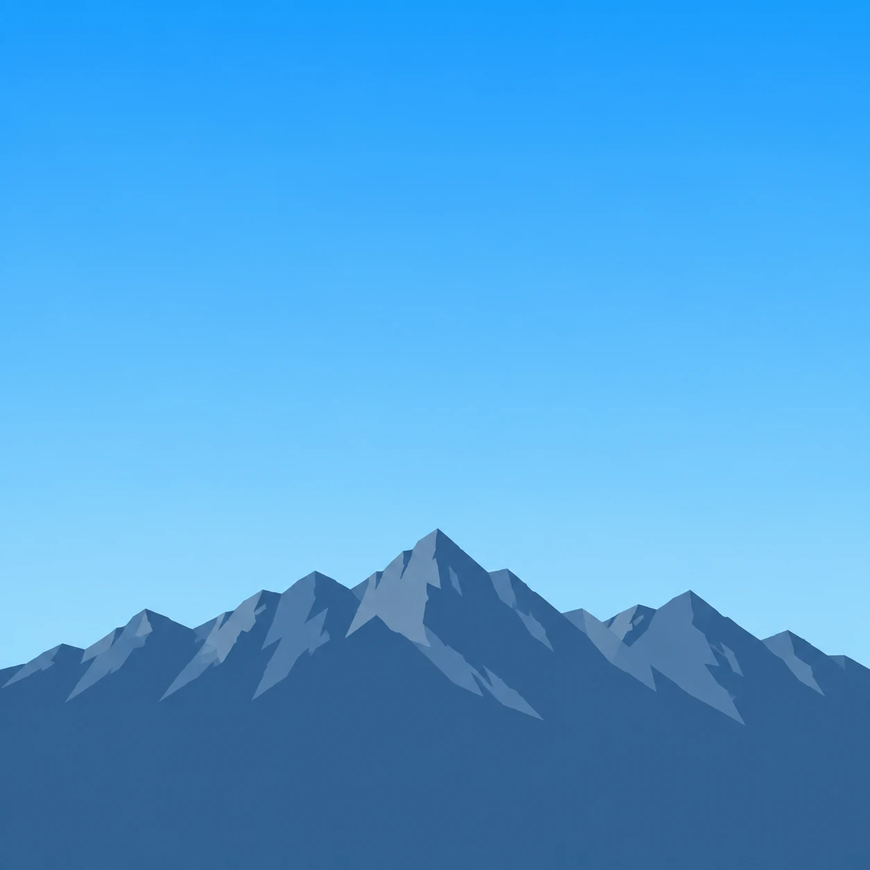 山と空のフラットイラストのプロフィールアイコン