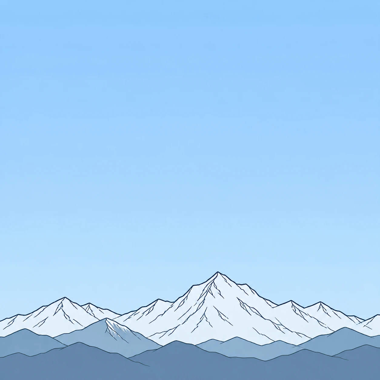Profile picture of a mountain ridge under a wide sky (simple line art)