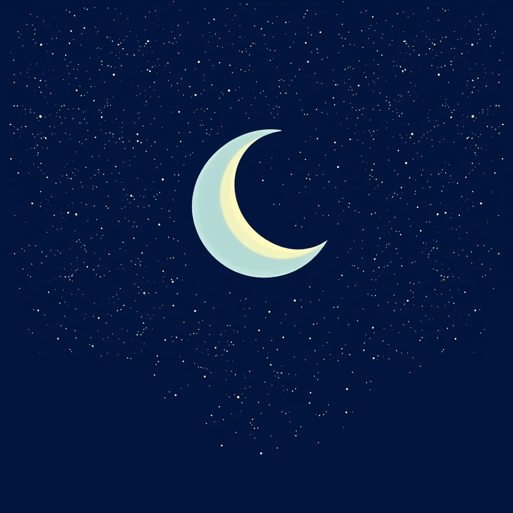 夜空と月のプロフィールアイコン（アイソメトリック）