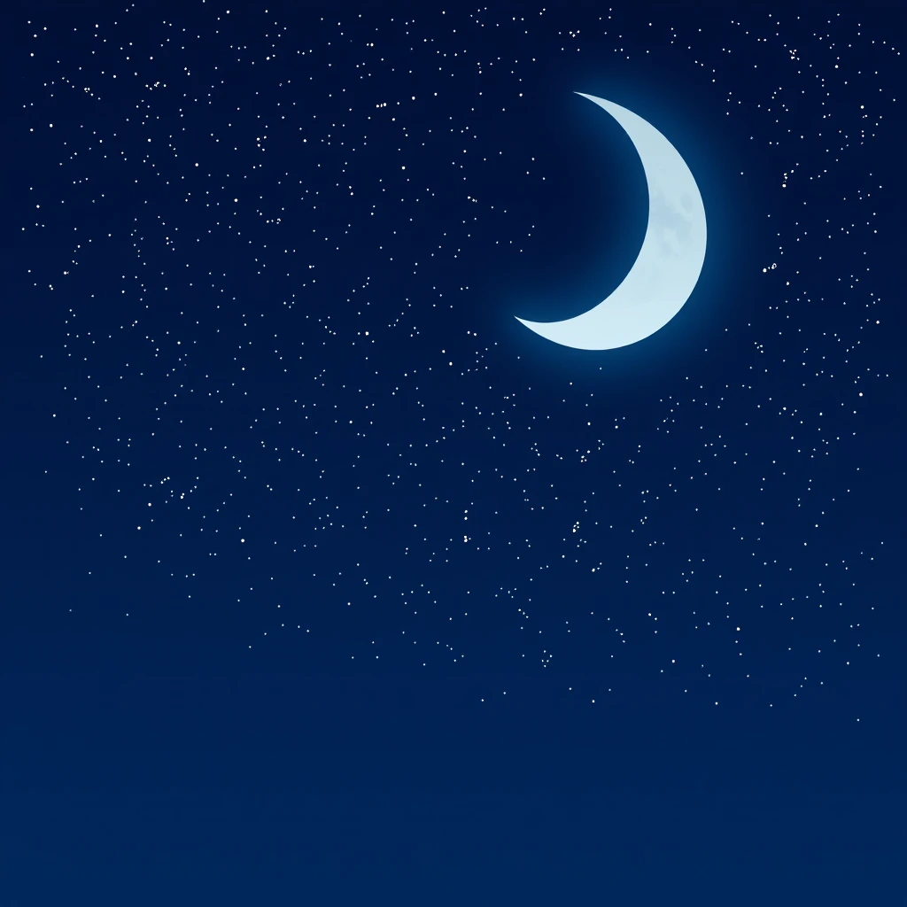 夜空と月のプロフィールアイコン（アイソメトリック）