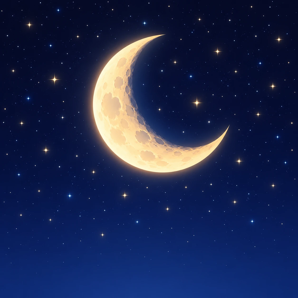 夜空と月のプロフィール用画像（アイソメトリック）