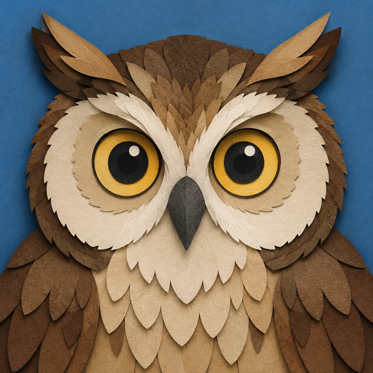 フクロウのプロフィール用画像（切り絵）