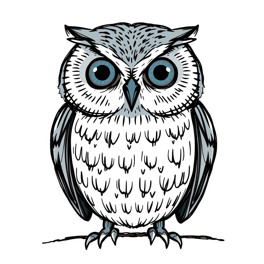 フクロウのプロフィールアイコン（手描き風）