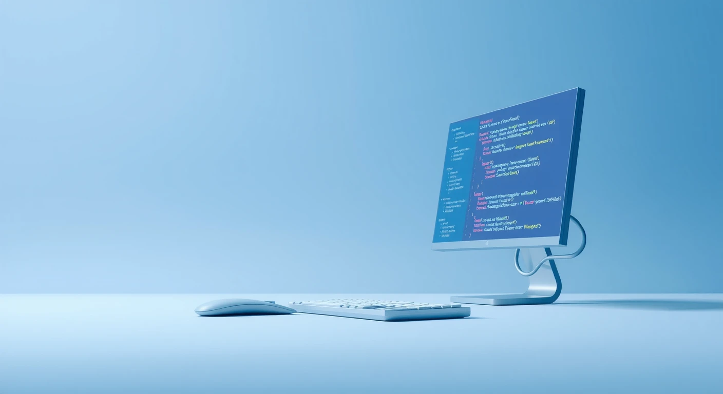 プログラミング・コーディング・開発・モニター・キーボードのイラスト
