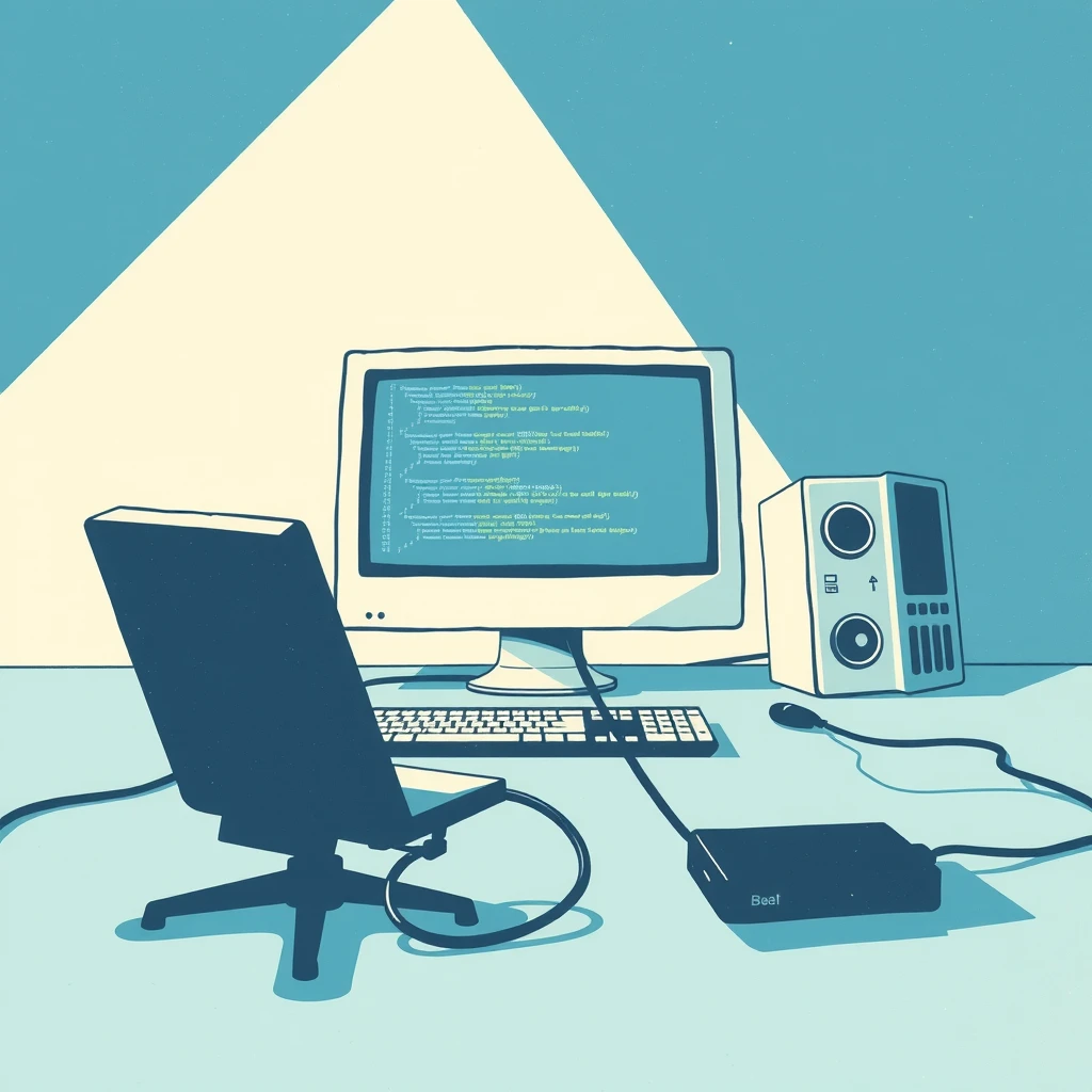 プログラミング・コーディング・開発・モニター・キーボードのイラスト