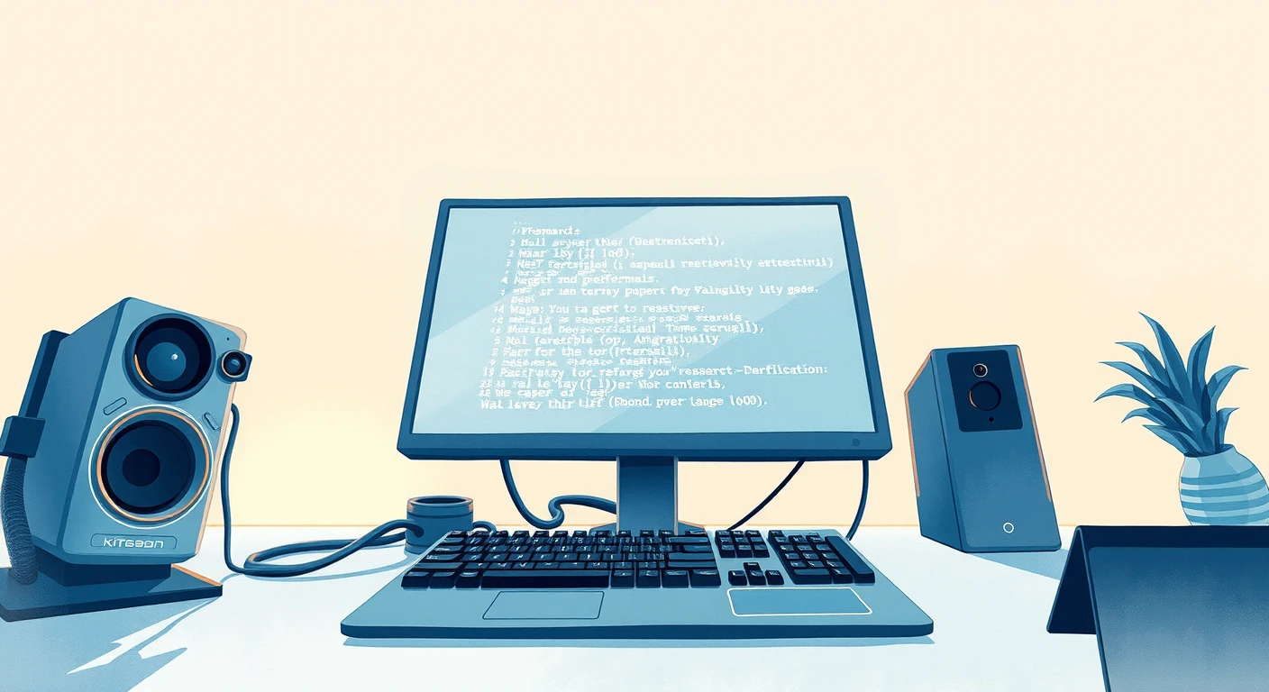 プログラミング・コーディング・開発・モニター・キーボードのイラスト