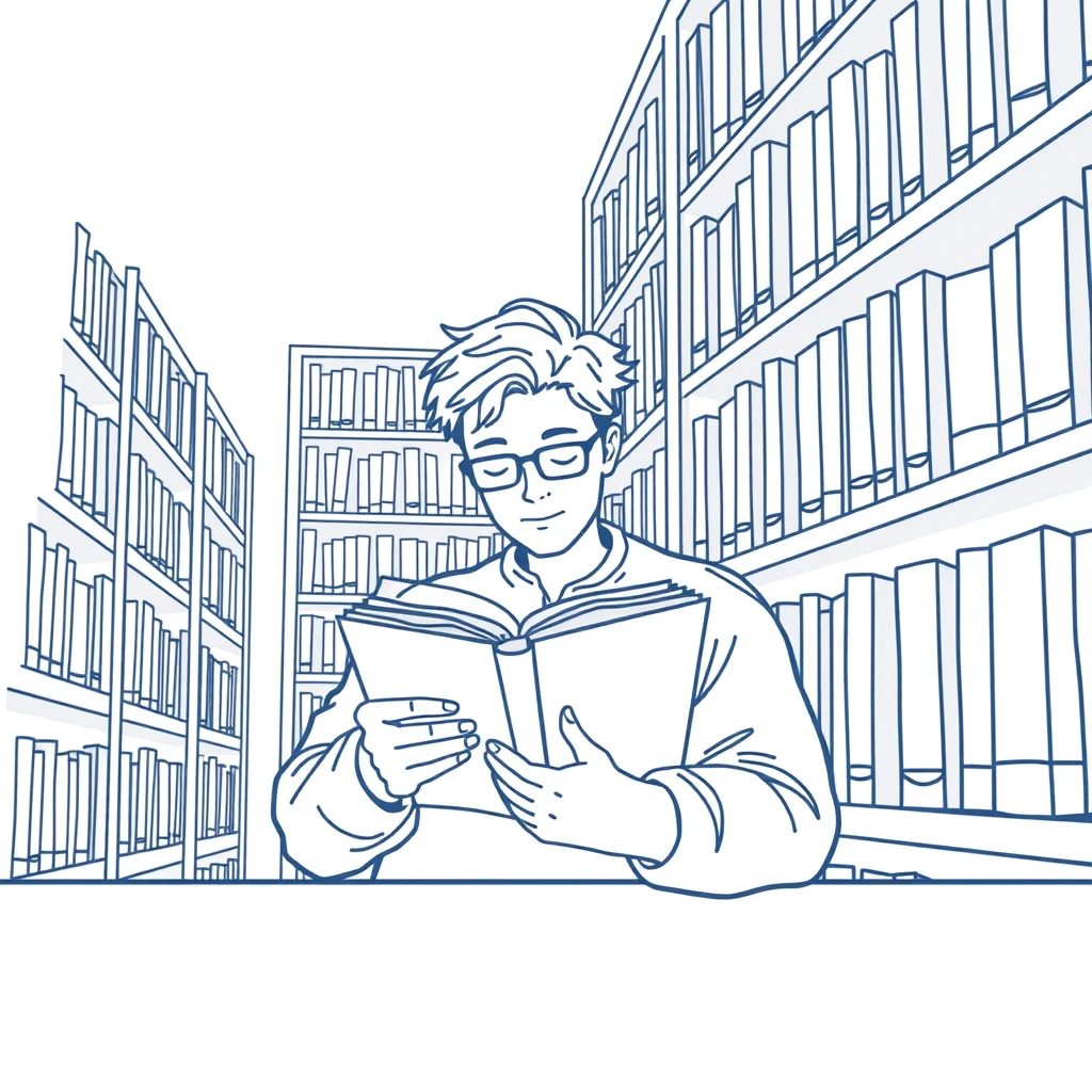 読者・読書・本・本棚のイラスト