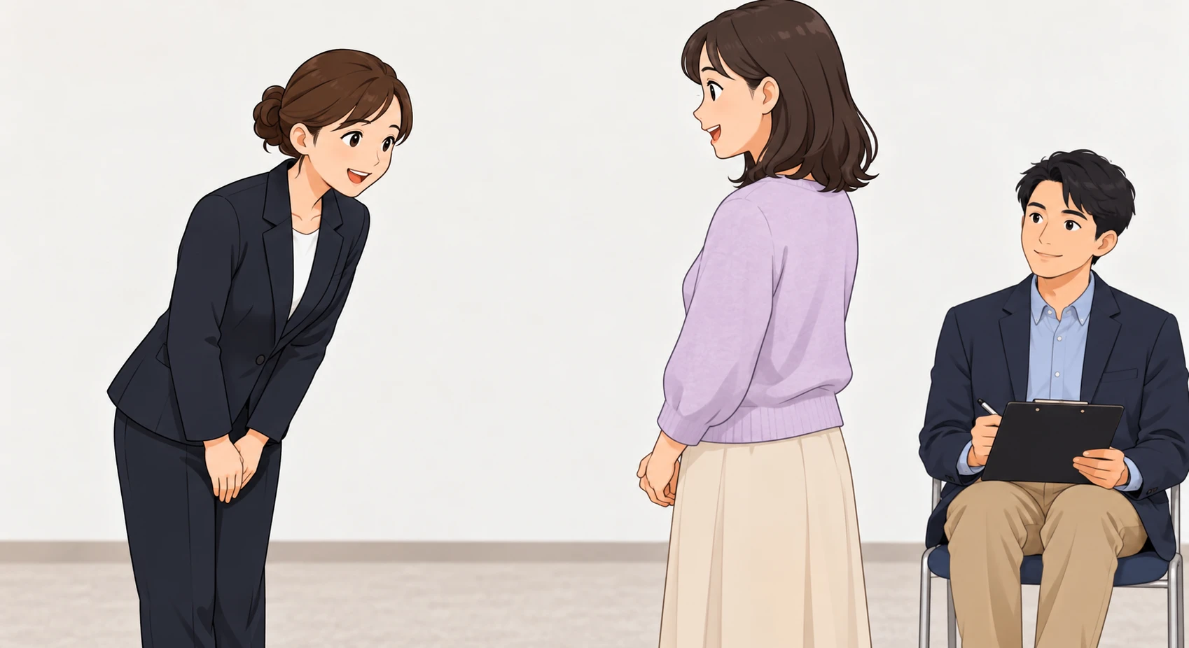 접객 롤플레이 연수 일러스트 (편안한 카툰)