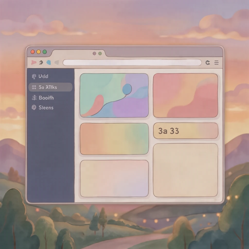 SaaSプラットフォームのダッシュボードのイラスト（ソフトパステル）
