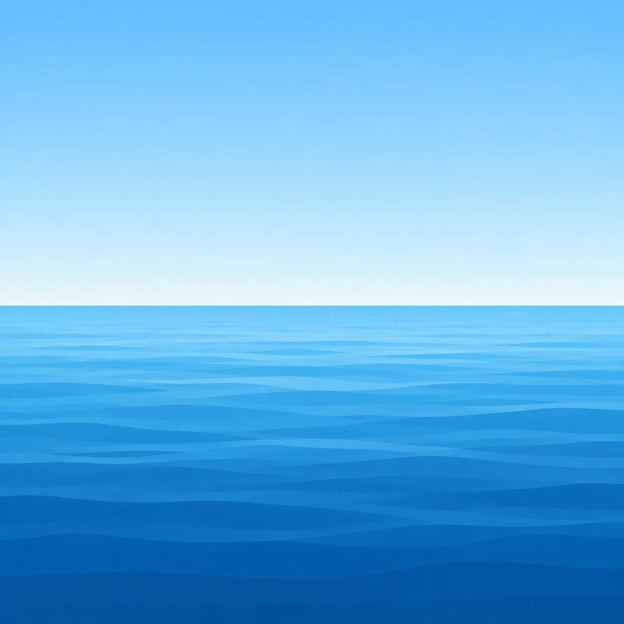 海と水平線のフラットイラストのプロフィールアイコン（フラットイラスト）