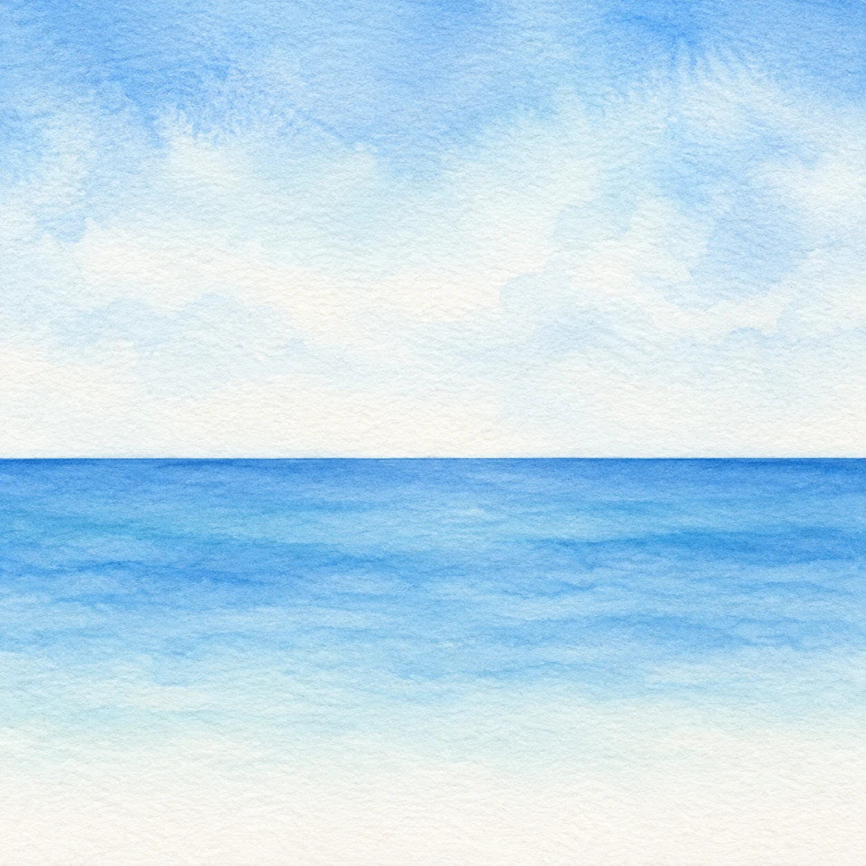 海と水平線の水彩イラストイラストのプロフィールアイコン
