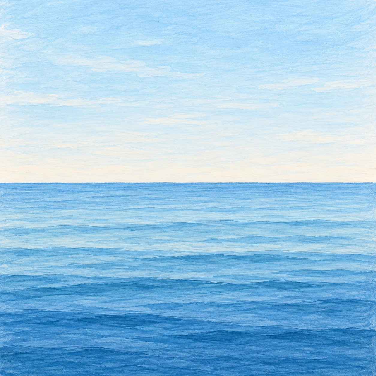 海と水平線のプロフィールアイコン（手描き風）