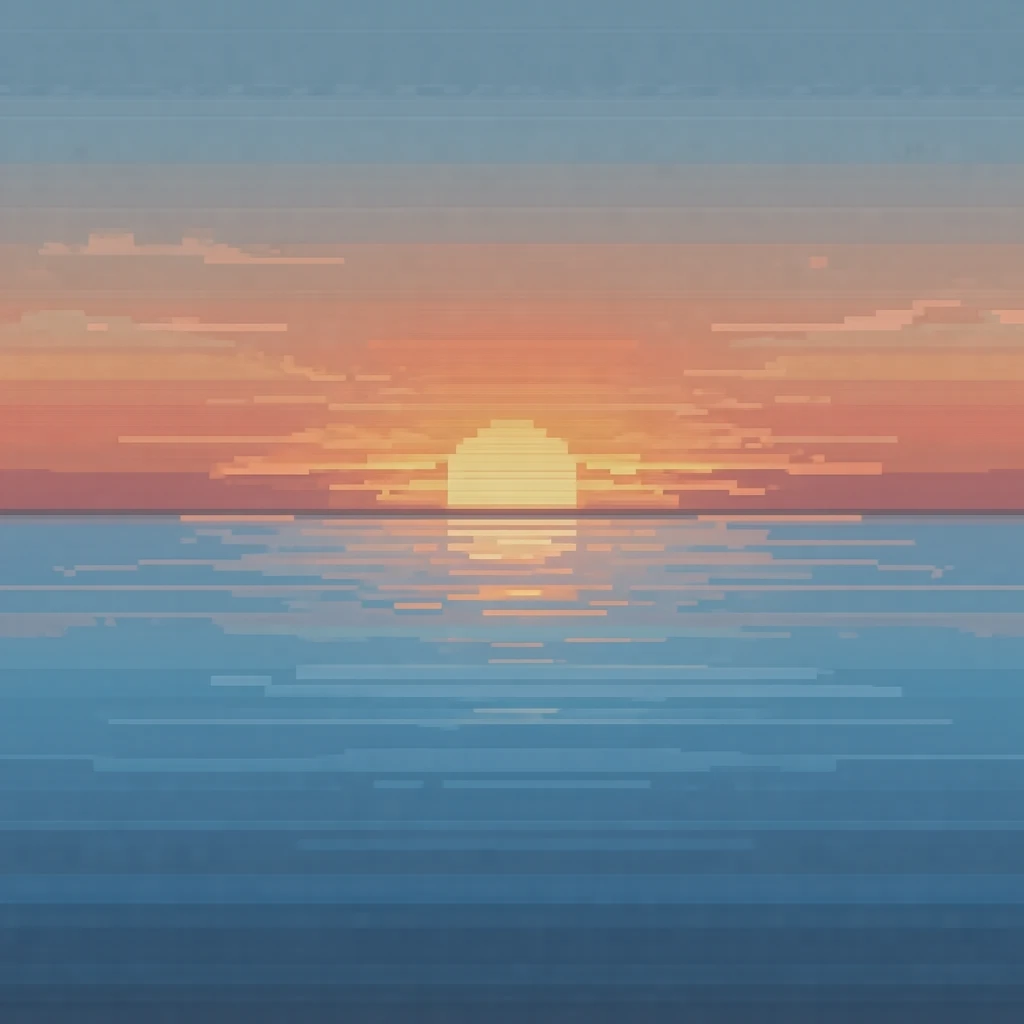 海と水平線のプロフィール用画像（ドット絵）