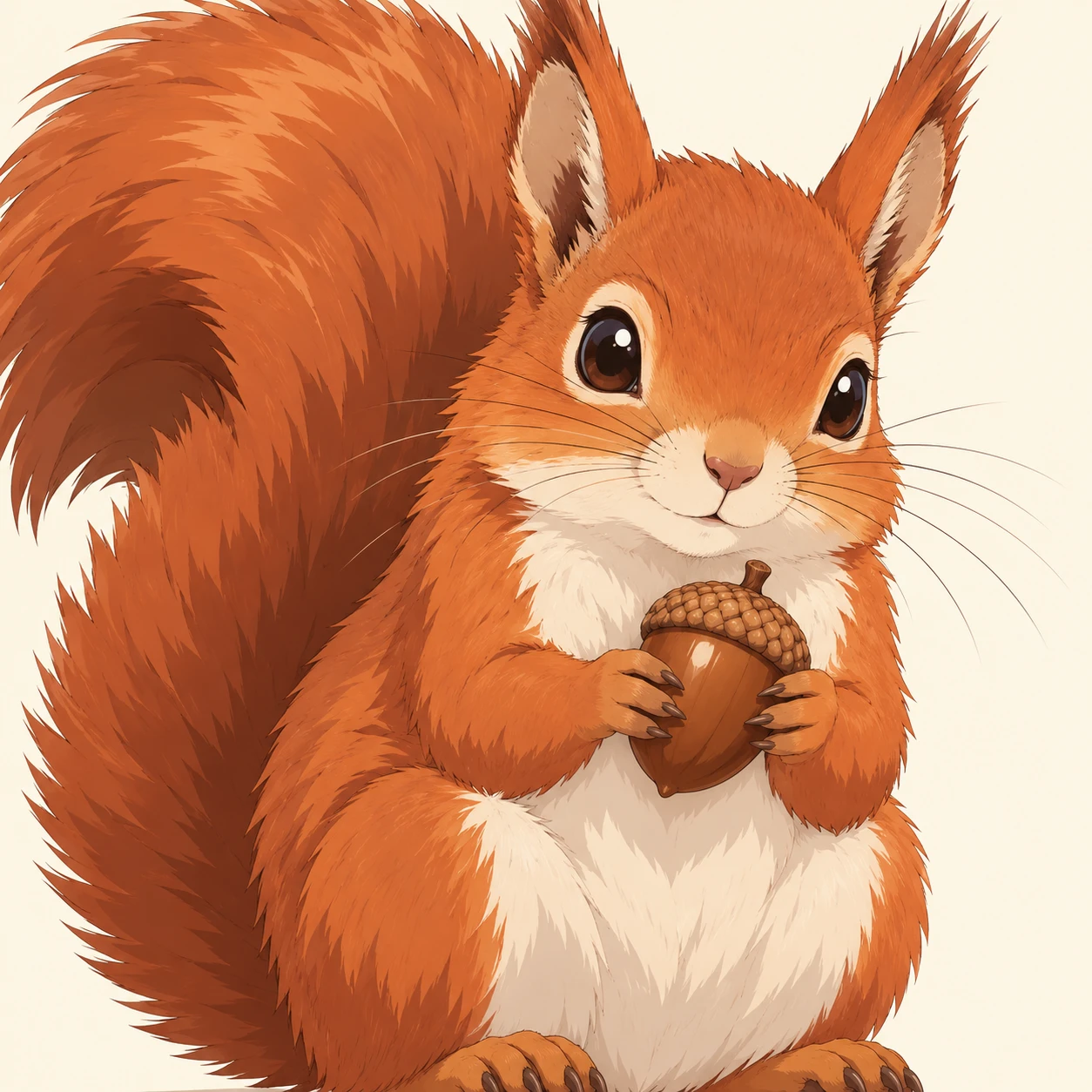 Profile picture of a squirrel holding an acorn (anime cel-shaded)