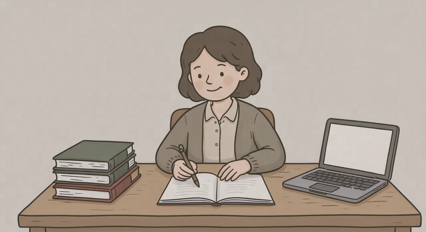 授業の準備をする先生のイラスト（ゆるいイラスト）