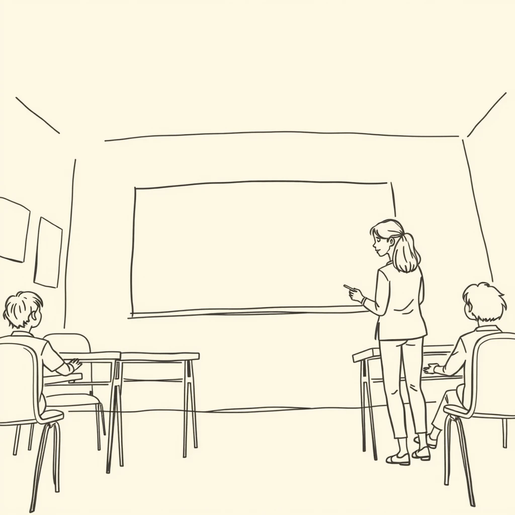 先生・生徒・授業のイラスト