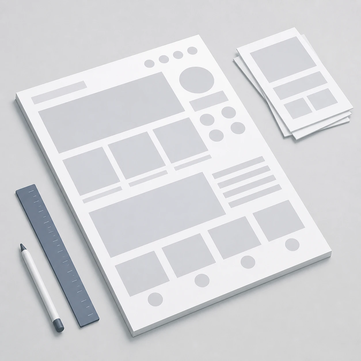 UX/UIデザインプロセスのアイソメトリックイラスト