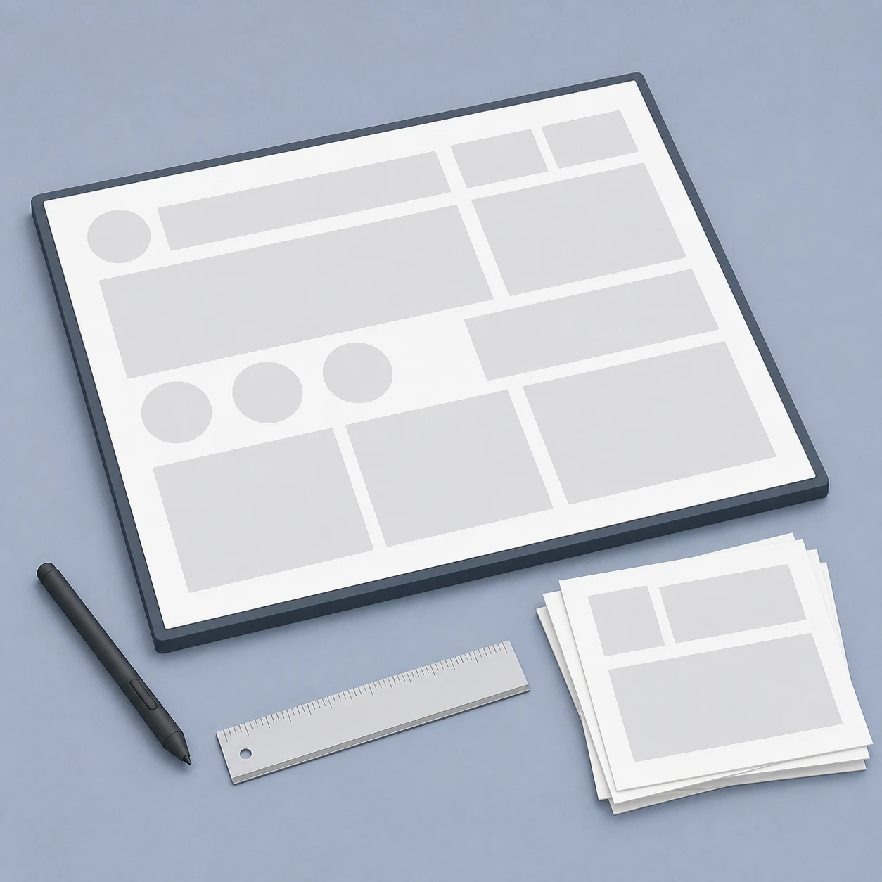 UX/UIデザインプロセスのアイソメトリックイラスト