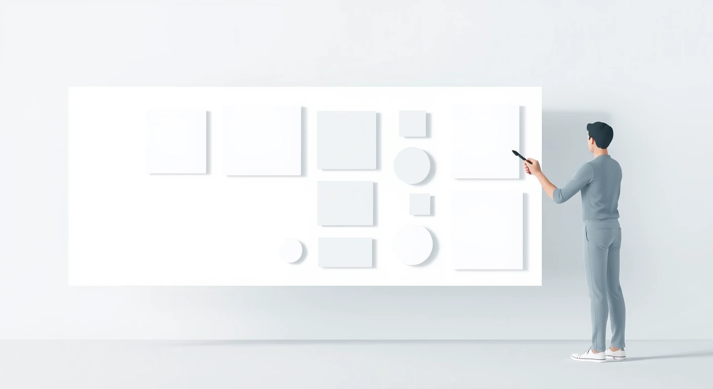 UX/UIデザインプロセスのソフトな3Dイラスト
