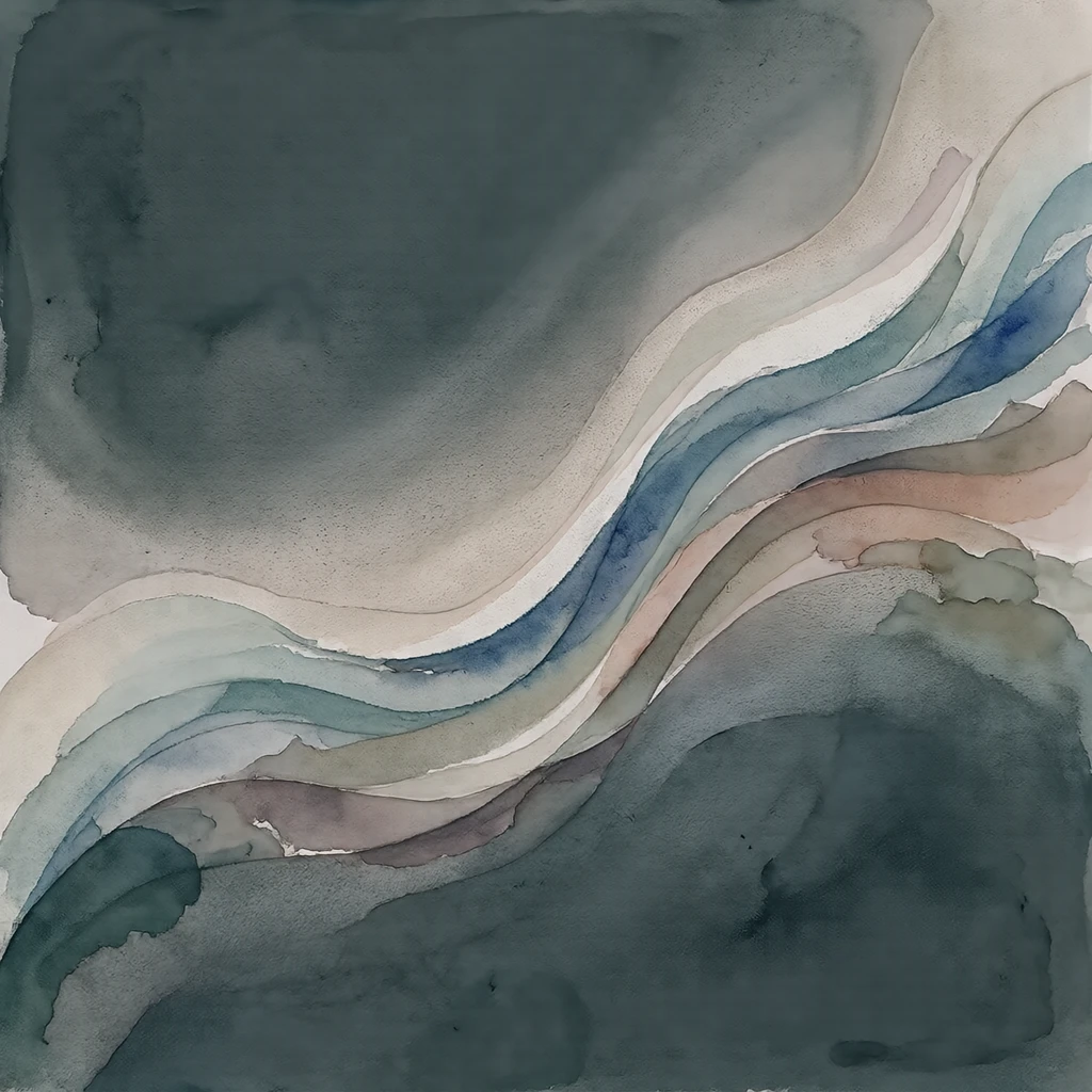 波打つ曲線のグラデーション背景のイラスト（水彩）