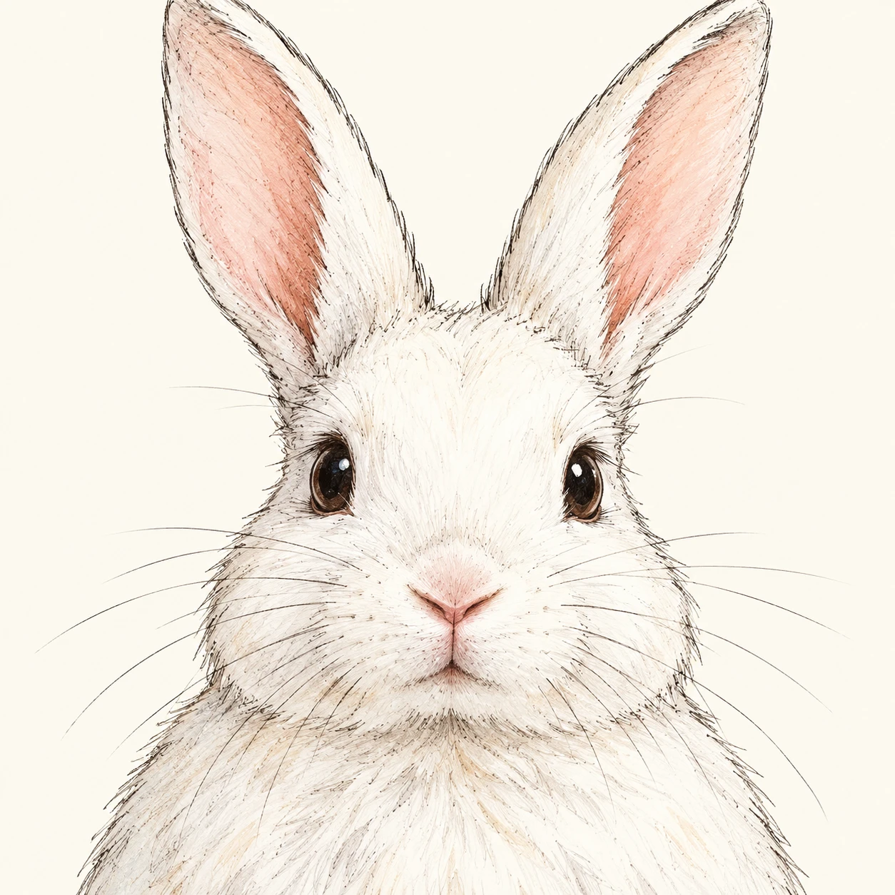 Profile picture of a white rabbit (hand-drawn)