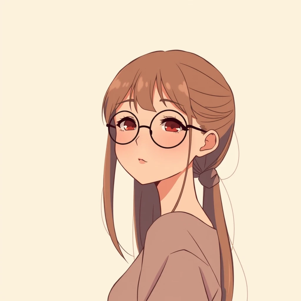 戴眼镜的女性的动漫风格头像