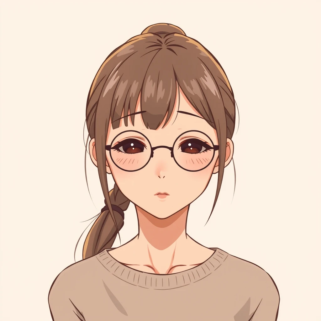戴眼镜的女性的动漫风格头像
