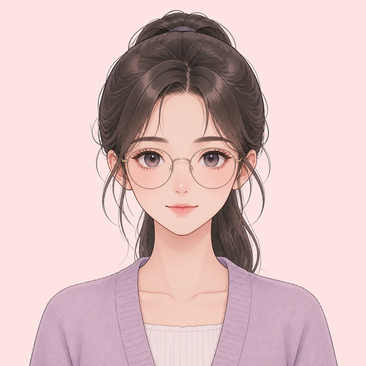 戴眼镜的女性的动漫风格头像