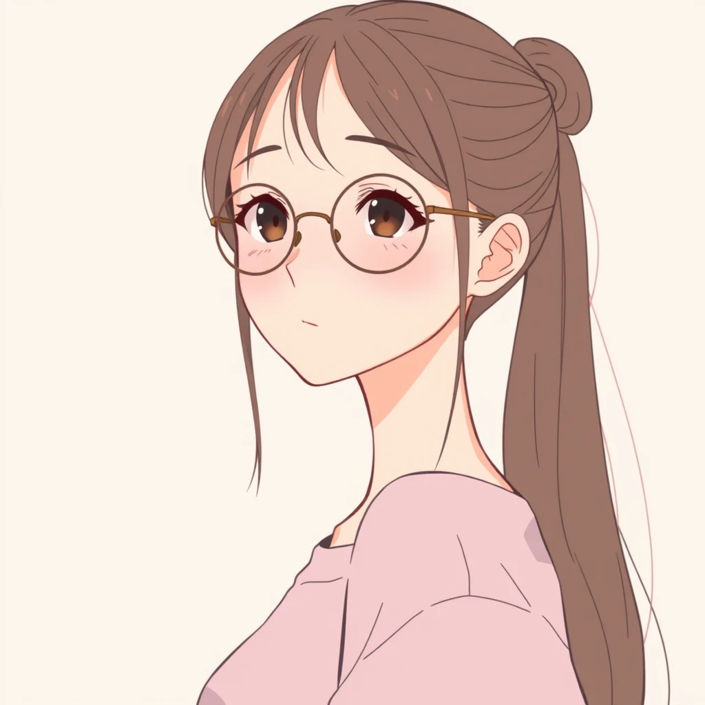 戴眼镜的女性的动漫风格头像