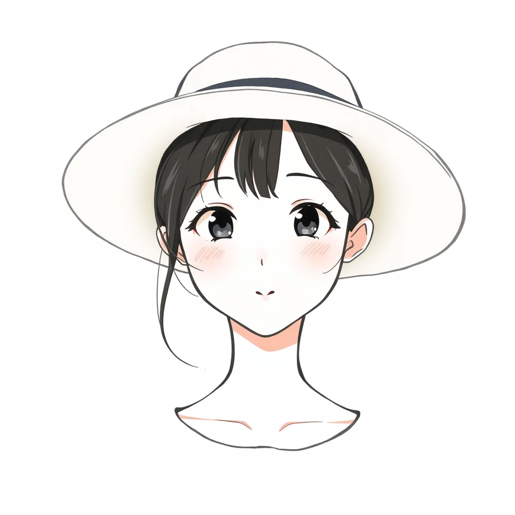 Anime-style profile picture of a woman wearing a hat