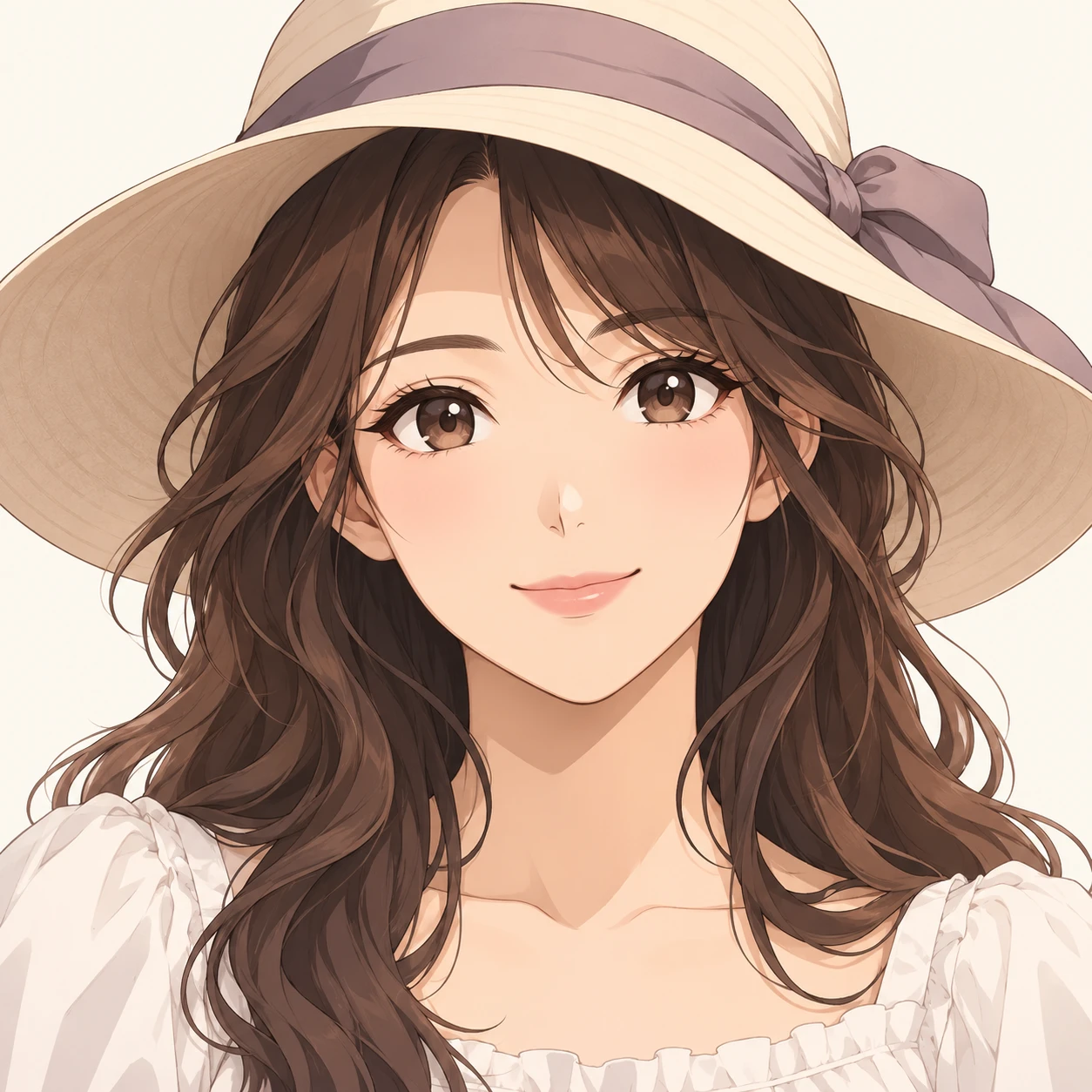 Anime-style profile picture of a woman wearing a hat (anime cel-shaded)