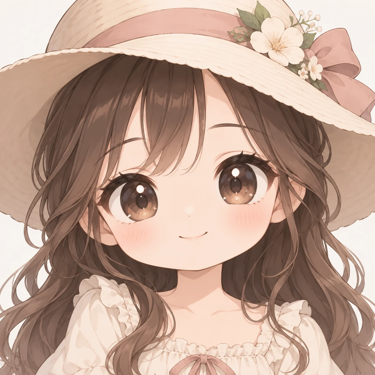 帽子をかぶった女性のアニメ調プロフィールアイコン（デフォルメ）