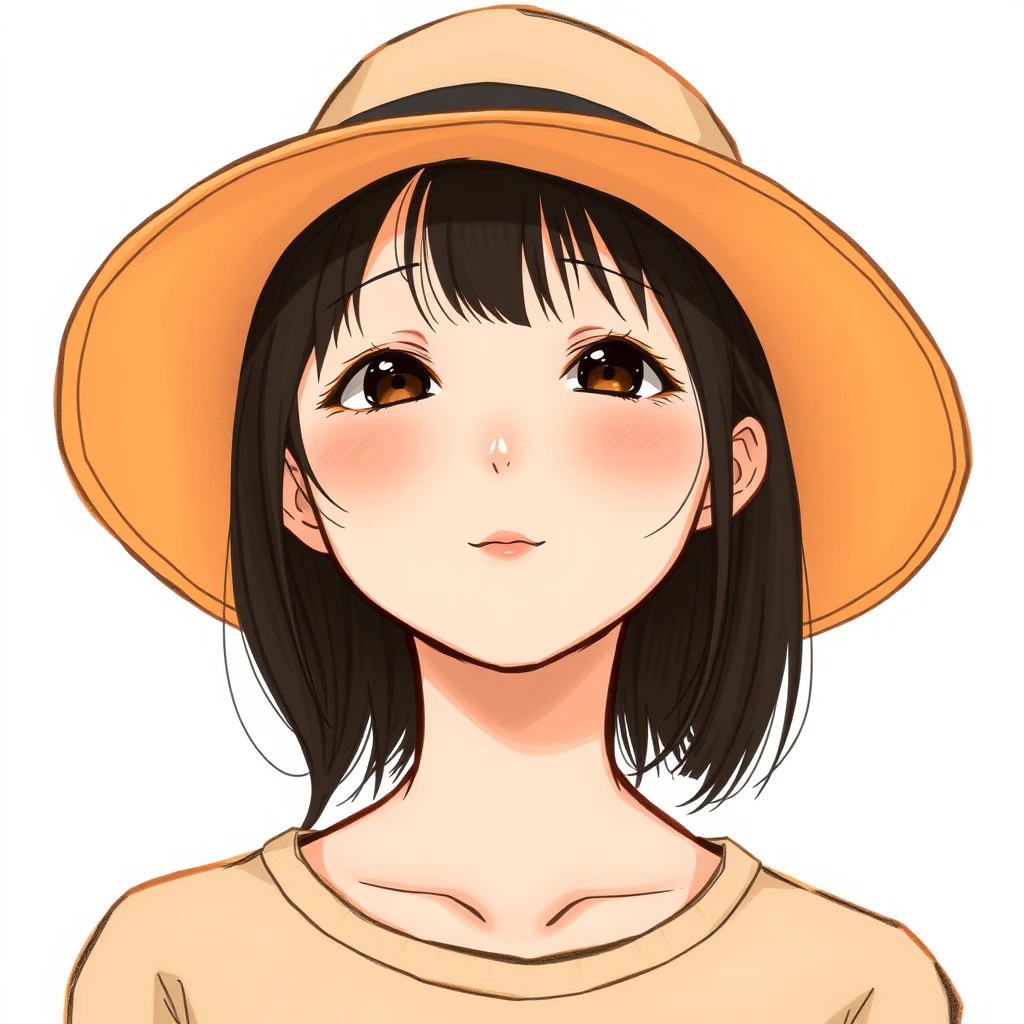 Anime-style profile picture of a woman wearing a hat