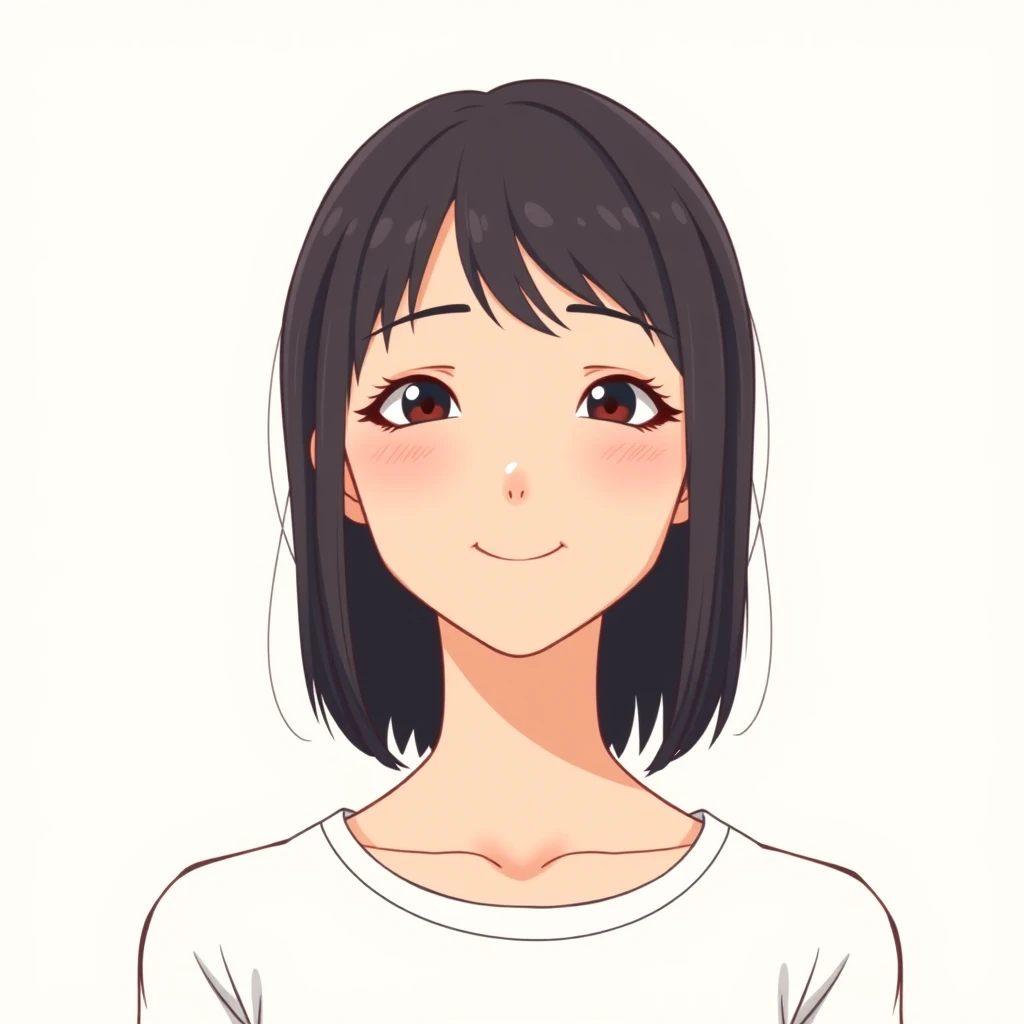 短发女性的动漫风格头像