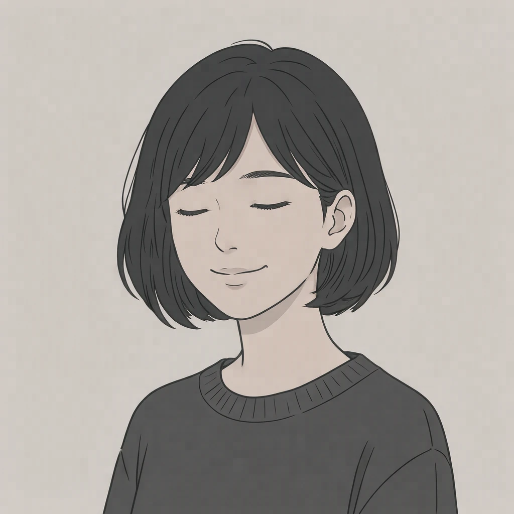 Anime-style profile picture of a woman with short hair (simple line art)