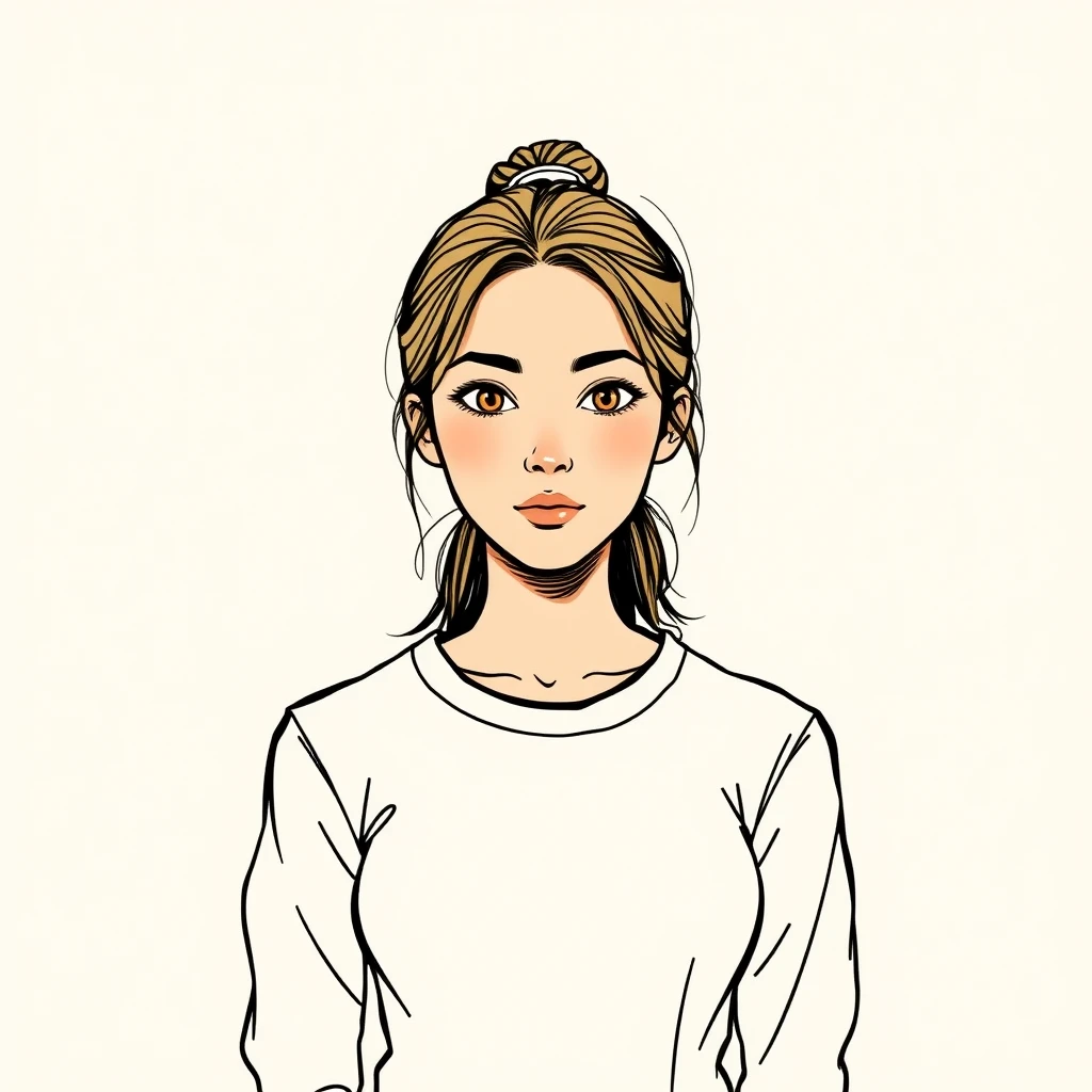 ヨガ姿の女性のプロフィールアイコン（手描き風）