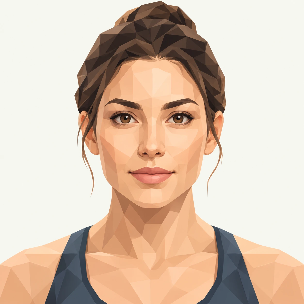 Profile picture of a woman dressed for yoga (isometric)